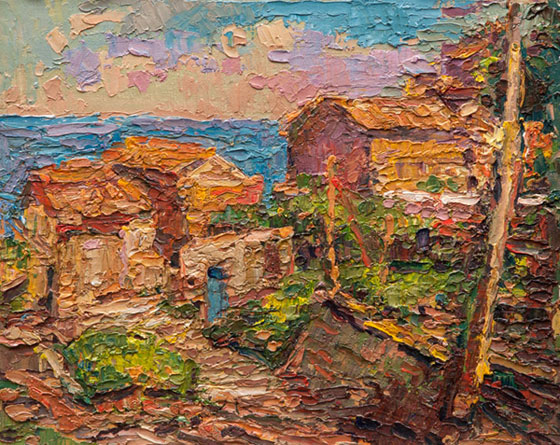 St Ambrogio garden - noon  oil	8 x 10