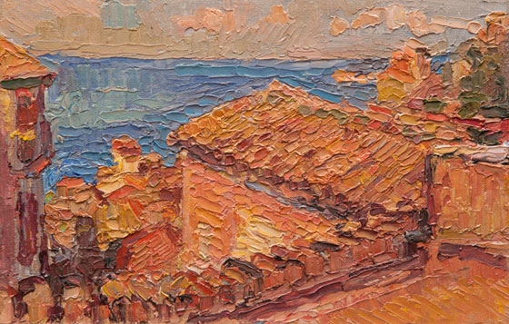 St Ambrogio - view from the terrace oil 6 x 9