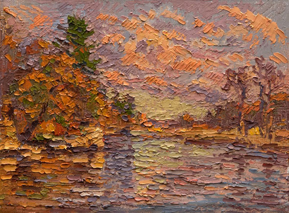 CAT# 3195  Selden's Creek - autumn afternoon  oil	9 x 12  Leif Nilsson autumn 2012	&copy; 