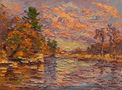 CAT# 3195  Selden's Creek - autumn afternoon  oil	9 x 12  Leif Nilsson autumn 2012	© 