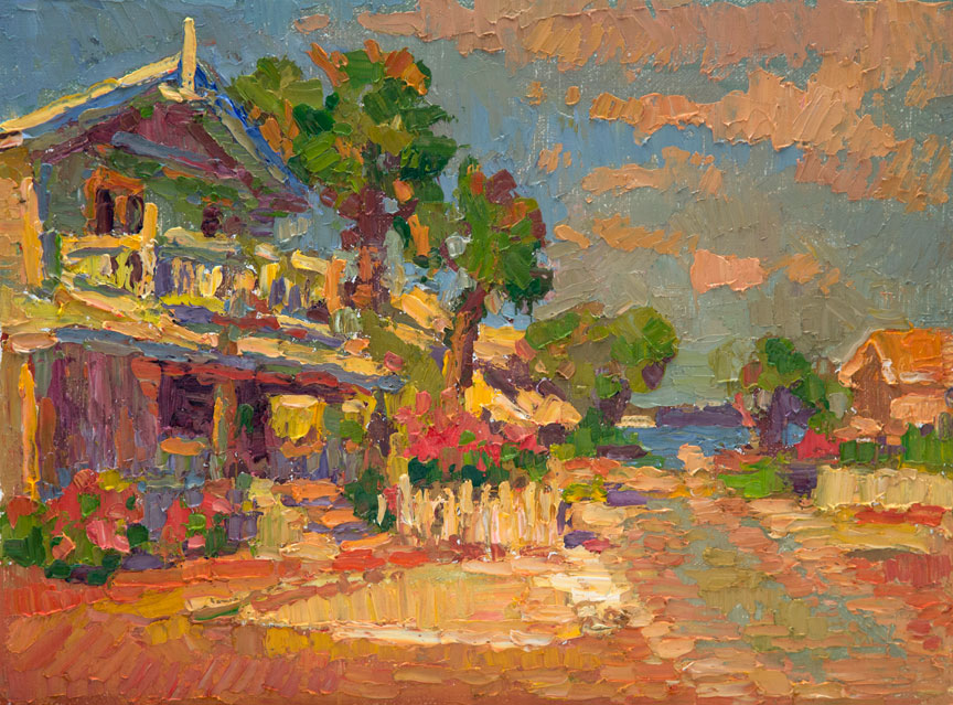 CAT# 3300 8th Street, Bradenton Beach, Florida  oil 9 x 12 inches Leif Nilsson Spring 2015 ©