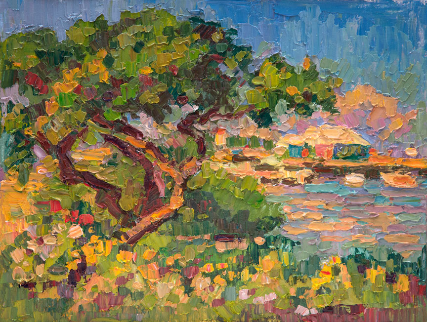 f CAT# 3301 Bridge Street, Bradenton Beach, Florida  oil 9 x 12 inches Leif Nilsson Spring 2015 ©