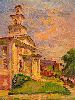 CAT# 3311 New Bedford Church oil 12 x 9 Leif Nilsson spring 2015 ©