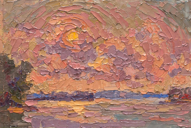   CAT# 3342  From Hamburg Cove  oil	6 x 9  Leif Nilsson summer 2015	&copy;