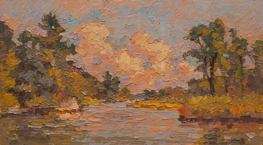   CAT# 3349  The Cliffs of Seldens Creek  oil	9 x 16  Leif Nilsson autumn 2015	© 