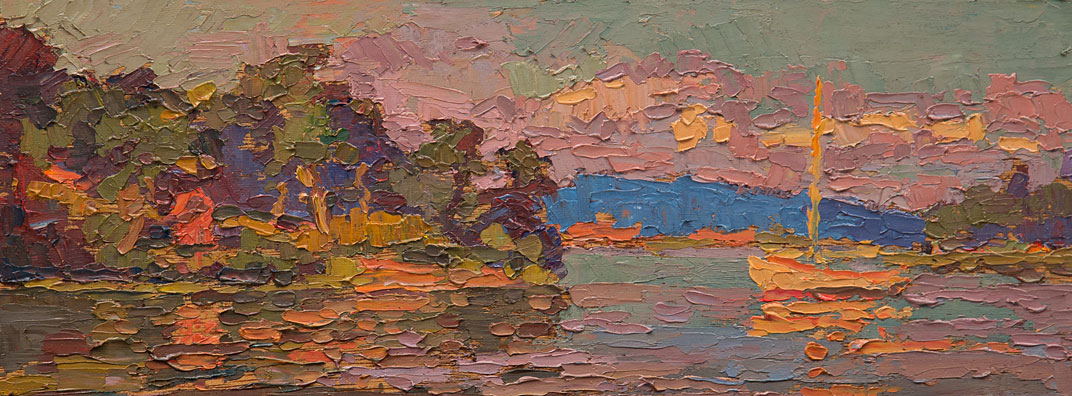 CAT# 3407  Hamburg Cove  oil	5.5 x 14 inches Leif Nilsson Summer 2016	©