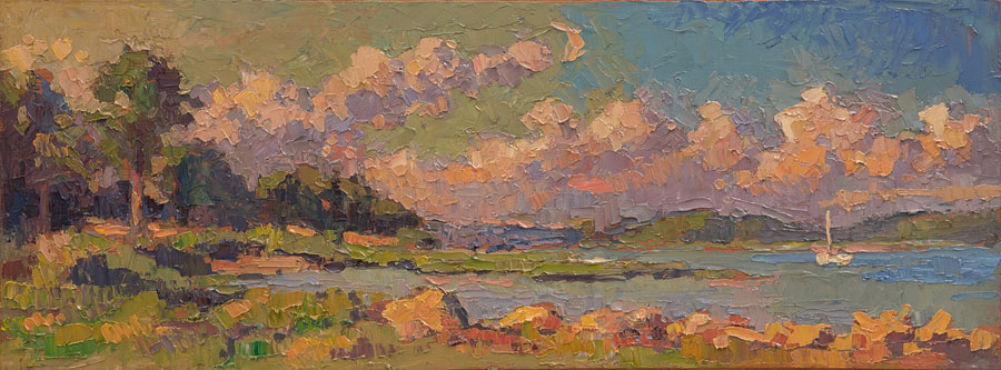 CAT# 3445 Masons Island Landing oil 12 x 24 Leif Nilsson summer 2017 ©