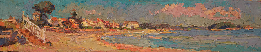 CAT# 3466  Giants Neck Beach  oil	5 x 24	inches  Leif Nilsson summer 2017	&copy; 