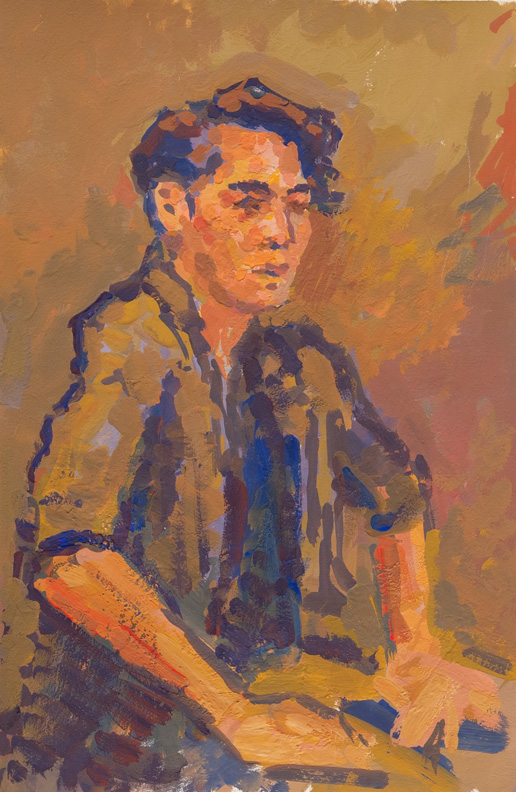 CAT# 3481.5 Portrait of a Young Man gouache 11 x 7 inches Leif Nilsson winter 2017 ©