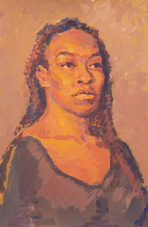 CAT# 3481.6 Portrait of a Young Woman gouache 11 x 7 inches Leif Nilsson winter 2017 ©