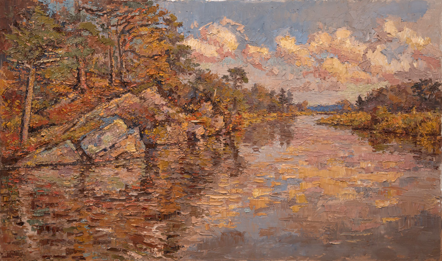 CAT# 3492 Seldens Creek Cliffs - Late Fall oil 24 x 36 inches Leif Nilsson autumn 2017 ©