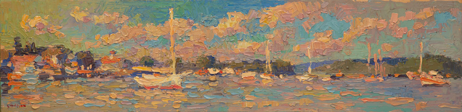 CAT# 3534 Essex from The Mooring Field oil 6 x 24 Leif Nilsson summer 2018 ©