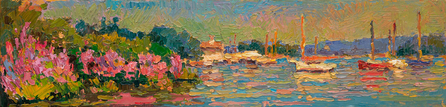 CAT# 3552  Thatchbed Island  oil	6 x 24  Leif Nilsson summer 2018	©