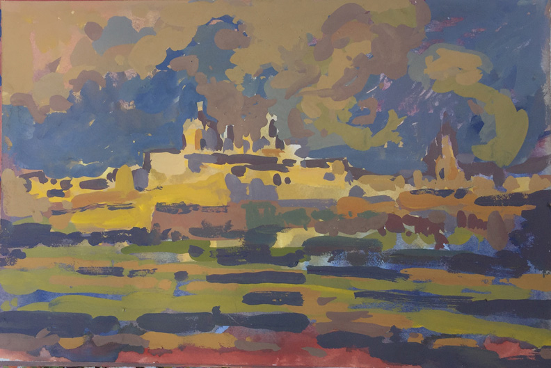 CAT# 3555  Mdina  gouache	11 x 7 inches Leif Nilsson spring 2018	©
