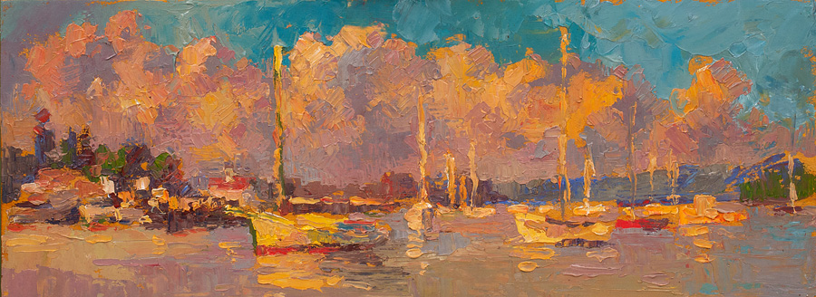 CAT# 3574  Essex Storm Approaching  oil	9 x 24 inches Leif Nilsson summer 2018&copy;