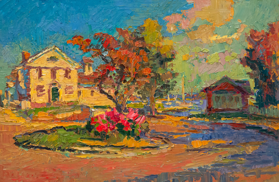 CAT# 3585  Foot of Main, Essex - Friday morning  oil	12 x 18	inches Leif Nilsson autumn 2018	&copy; 