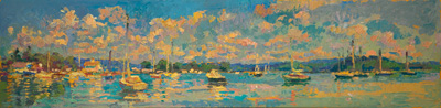 CAT# 3630-2  Essex - morning  oil	12 x 48 inches  Leif Nilsson summer 2019	©