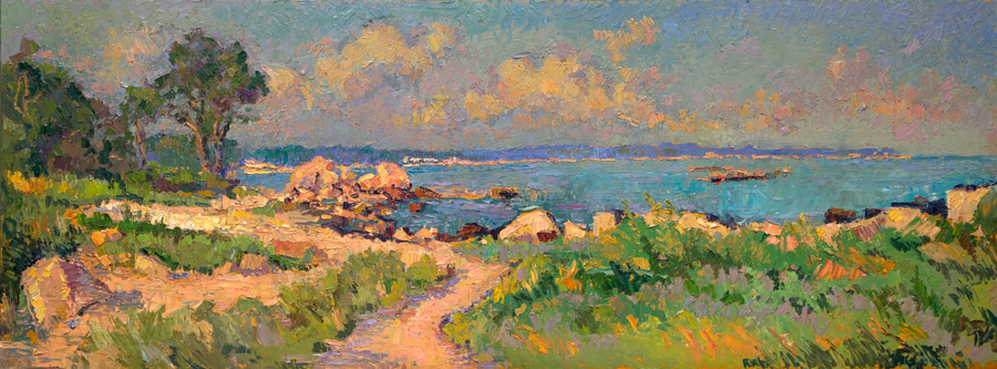  CAT# 3680 Hatchetts Point  oil CAT# 3680 Hatchetts Point  oil	18 x 48 inches  Leif Nilsson summer 2021	©	18 x 48 inches  Leif Nilsson summer 2021	©