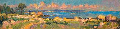  CAT# 3681 Hatchetts Point  oil	6 x 24 inches  Leif Nilsson summer 2021	©