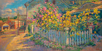 CAT# 3686  Roses of Sharon - autumn high noon  oil	24 x 48 inches  Leif Nilsson autumn 2021	© 