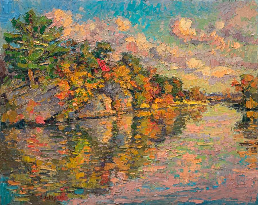  CAT#3698 The Cliffs of Seldens Creek - autumn afternoon oil 16 x 20 inches Leif Nilsson autumn 2021	© Sold