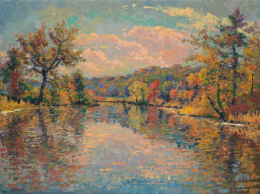 CAT# 3699 Seldens Creek - autumn monrning oil 30 x 40 inches Leif Nilsson autumn 2021 ©