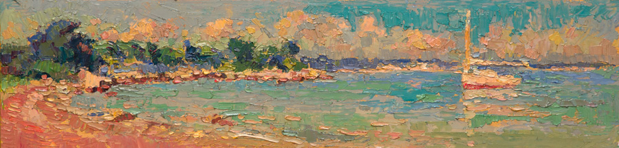 CAT# 3714  Spirit at Ram Island - II  oil	6 x 24	inches Leif Nilsson summer 2022	©