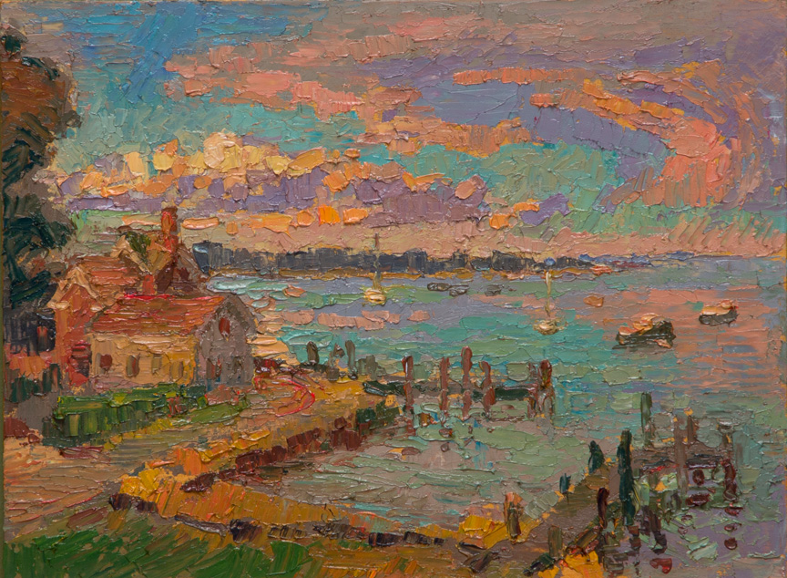 CAT# 3731 Snake Hill - Noank - after the rain oil 9 x 12 inches Leif Nilsson summer 2022 ©