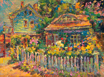  CAT# 3742  Dahlia Garden - high noon  oil	9 x 12 inches Leif Nilsson summer 2022	©