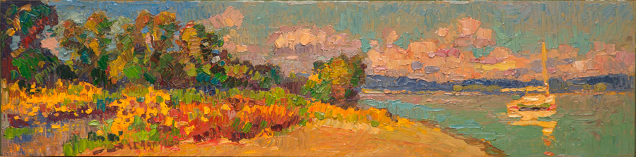 CAT# 3755  Eustasia Island with Ganesh  oil	6 x 24 inches  Leif Nilsson autumn 2022	© 