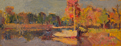 CAT# 3760  Ganesh at the Cedars II  oil	12 x 30 inches  Leif Nilsson autumn 2022	© 