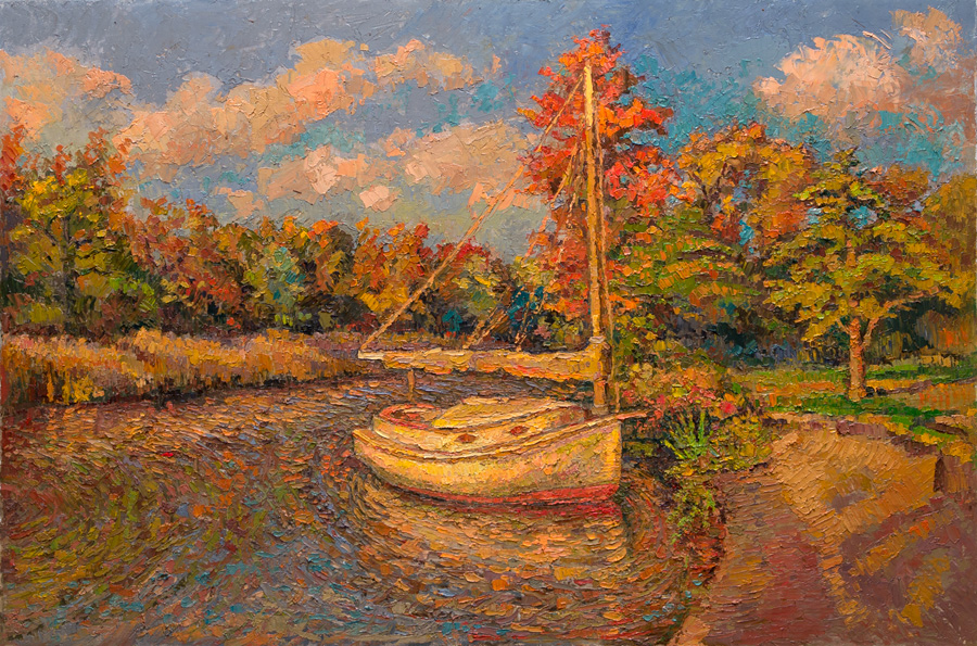 CAT# 3763 Ganesh at the Cedars III oil 24 x 36 inches Leif Nilsson autumn 2022 ©