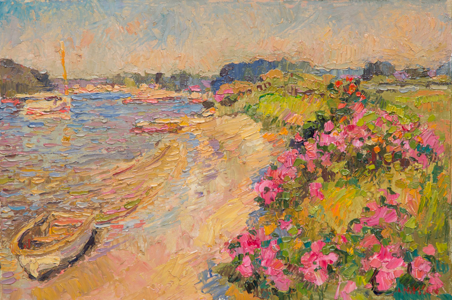 CAT# 3798  Ganesh at Eustasia Island  oil	12 x 18	inches Leif Nilsson summer 2023	© 