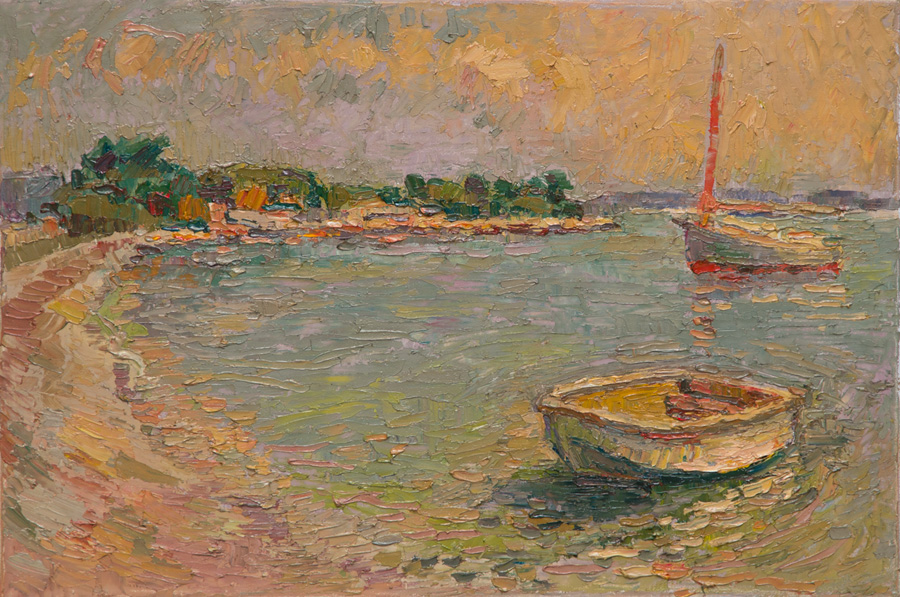 CAT# 3803  Ganesh at Ram Island  oil	12 x 18	inches Leif Nilsson summer 2023	© 