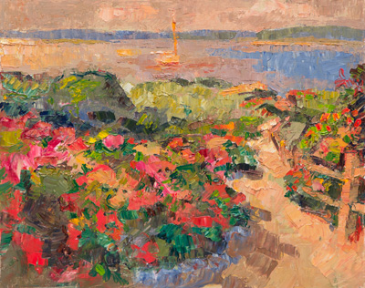CAT# 3804 Ganesh at Napatree Point - Watch Hill oil 20 x 16 inches Leif Nilsson summer 2023 ©