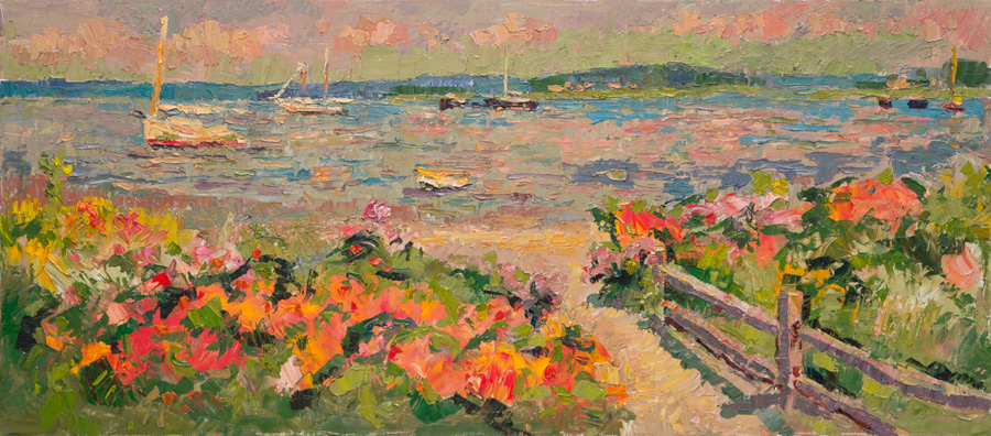 CAT# 3806 Ganesh at Napatree Point - Watch Hill oil 16 x 30 inches Leif Nilsson summer 2023 ©