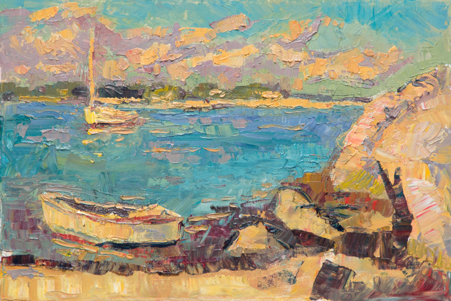 CAT# 3813 Ganesh at Ram Rock Beach oil 12 x 18 inches Leif Nilsson summer 2023 ©