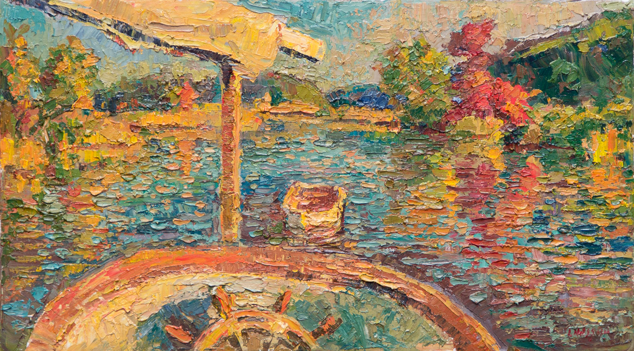 CAT# 3831 Seldens Creek - Dink - afternoon oil 8 x 16 inches Leif Nilsson autumn 2023 ©
