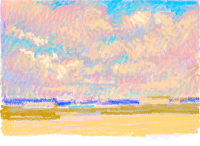 CAT# 3856  Airport Sky - Dublin  energy	9 x 12	inches  Leif Nilsson spring 2024	©