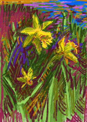  CAT# 3861 Daffodil Garden Trio energy	12 x 9	inches Leif Nilsson spring 2024	©