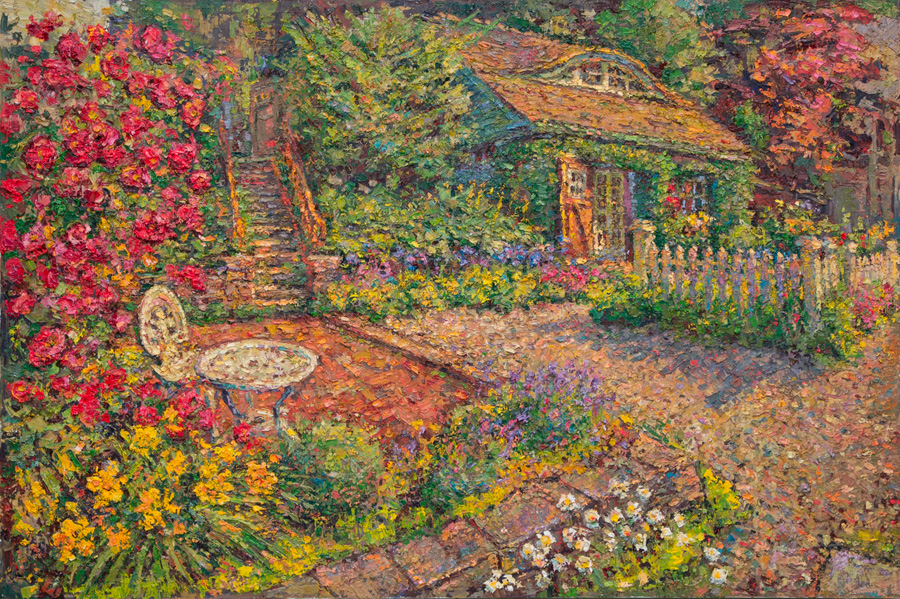 CAT# 3870  Rose Garden  oil	24 x 36 inches Leif Nilsson spring 2024	&copy; 
