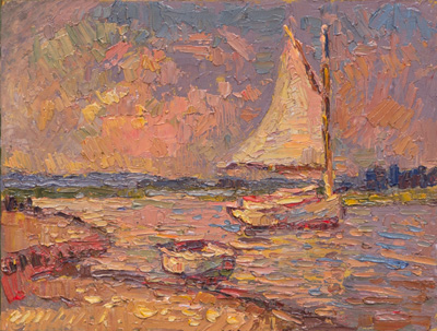 CAT# 3882  Griswold Cove - Old Lyme, CT  oil	9 x 12 inches Leif Nilsson summer 2024	© 