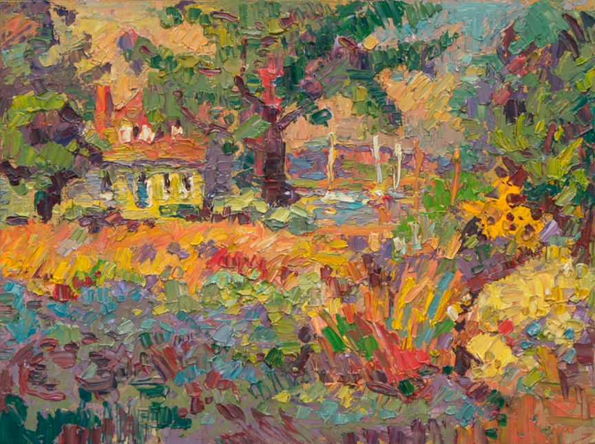 CAT# 3898 Connolly's Field, North Cove Old Saybrook oil	9 x 12	inches Leif Nilsson summer 2024	&copy;