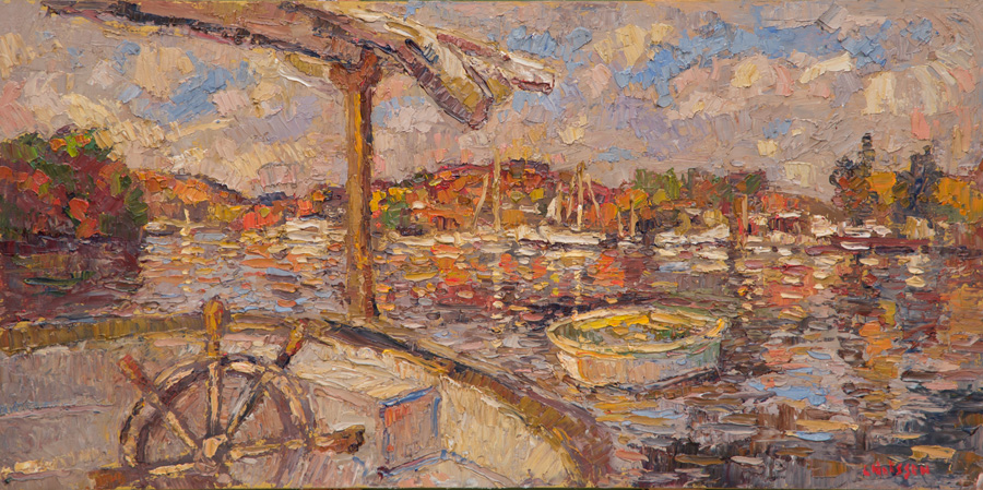 CAT# 3909 Hamburg Cove from the cockpit oil 12 x 24 inches Leif Nilsson autumn 2024 ©