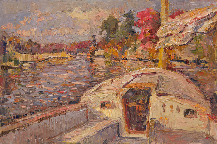 CAT# 3911 The Cliffs of Seldens Creek from the cockpit oil	12 x 18	inches Leif Nilsson autumn 2024 ©