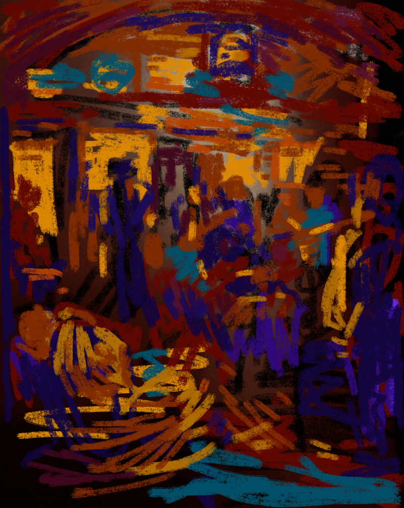 CAT# 3915 Jovial Crew at the Griswold Inn energy	14 x 11 inches Leif Nilsson spring 2025	©