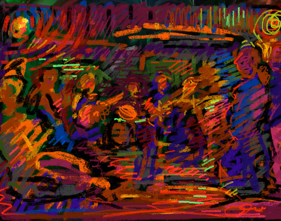 CAT# 3919 Chris Abbott Band at the Juke II energy 11 x 14 inches Leif Nilsson spring 2025 ©