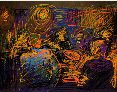 CAT# 3920 Chris Abbott Band at the Juke III energy	11 x 14 inches Leif Nilsson spring 2025	©