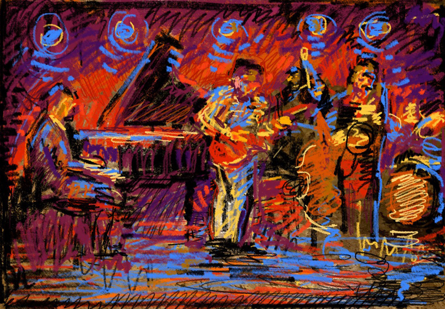 CAT# 3921 Acsent at the Side Door Jazz Club I energy	11 x 14 inches Leif Nilsson spring 2025	&copy;