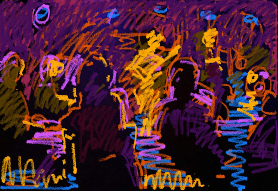 CAT# 3922 Acsent at the Side Door Jazz Club II energy 11 x 14 inches Leif Nilsson spring 2025 ©